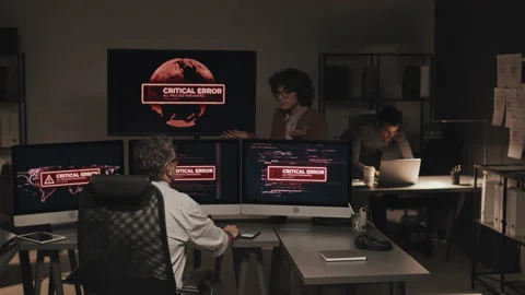 Programmers Having Problems with Computer Programs Stock Footage 232003257