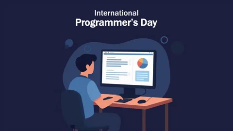 Programmers International Day computer work Stock Footage 326069835