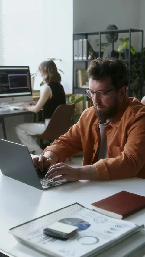 Programmers in IT Office Stock Footage 313497040