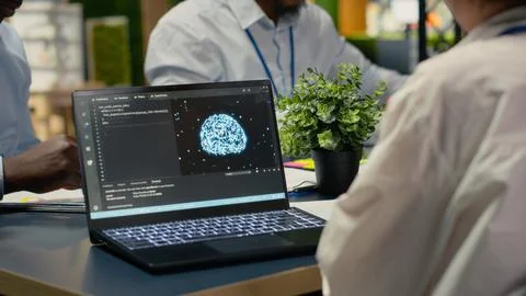 Programmers in office using specialized technology to accelerate AI calculations Stock Photos