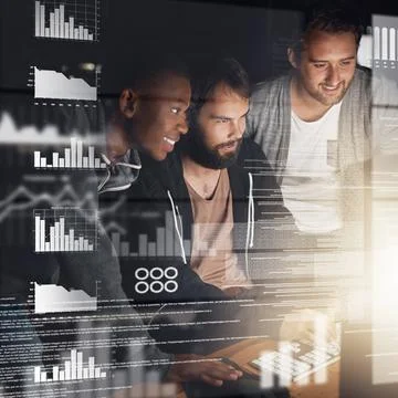 Programmers speak a different language. young computer programmers working on Stock-Fotos