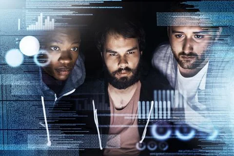 Programmers speak their own language. young computer programmers working on Stock-Fotos