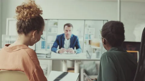 Programmers Team Having Online Meeting with Senior Developer Stock Footage 219316870