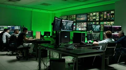 Programmers using many laptops , computers , following information, statistics . Stock Footage 163553123