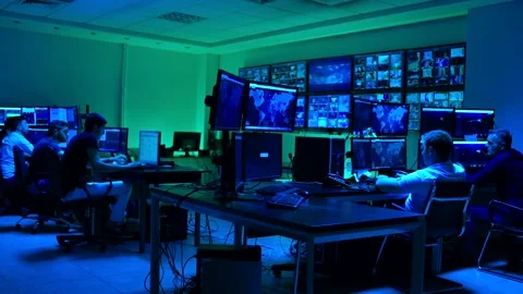 Programmers using many laptops , computers , following information, statistics . Stock Footage 163553249