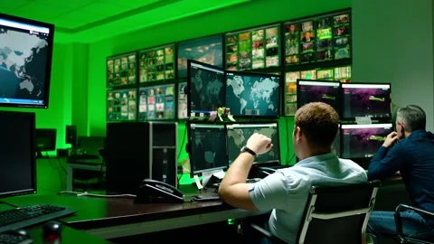 Programmers using many laptops , computers , following information, statistics . Stock Footage 163554318