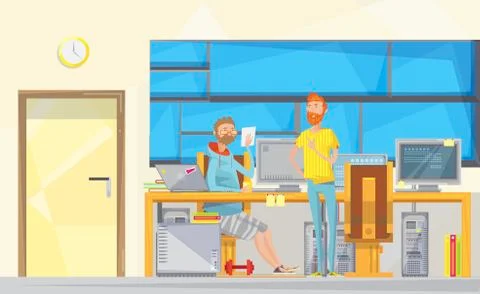 Programmers At Work Composition イラスト素材