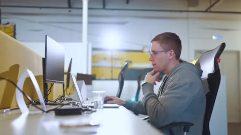 Programmers work in the office, programmers' office, it specialists Video stock 239484055