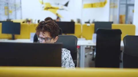 Programmers work in the office, programmers' office, it specialists Video stock 239484497