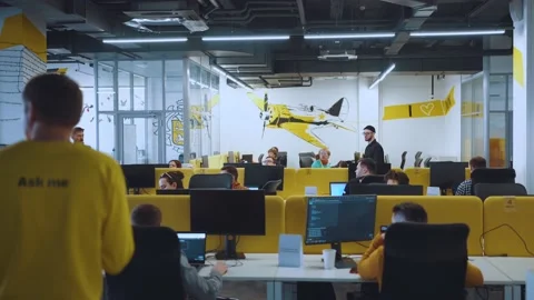 Programmers work in the office, programmers' office, it specialists Video stock 239484593