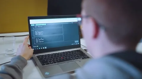 Programmers work in the office, programmers' office, it specialists Video stock 239484610
