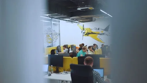 Programmers work in the office, programmers' office, it specialists Video stock 239484984