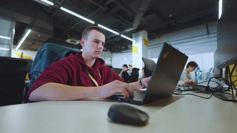 Programmers work in the office, programmers' office, it specialists Video stock 239485110