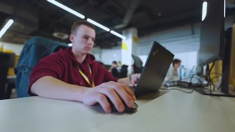 Programmers work in the office, programmers' office, it specialists Video stock 239485119