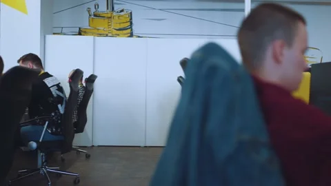 Programmers work in the office, programmers' office, it specialists Video stock 239485223