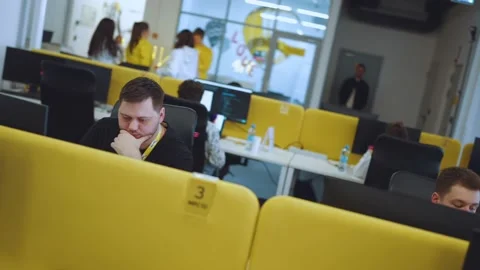 Programmers work in the office, programmers' office, it specialists Video stock 239485464