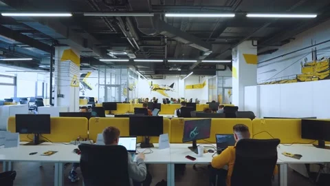 Programmers work in the office, programmers' office, it specialists Video stock 239485609