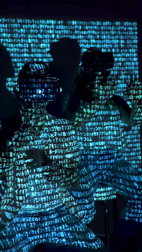 Programmers working with code in virtual reality 스톡 동영상 225416809