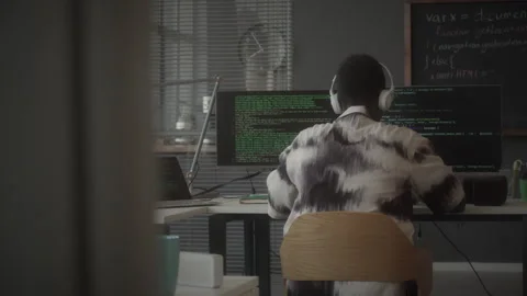 Programmers Working on Computers in Office Stock Footage 263701153