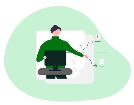 Programmers working concept in flat design Stock Illustration