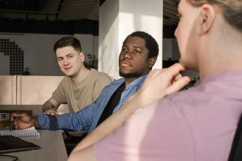 Programmers working in the office of a software development company. Coding 写真素材