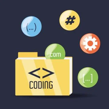 Programmig and coding concept language Stock Illustration