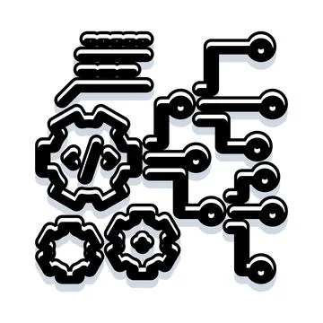 Programming algorithm logic creating digital circuit board graphic 스톡 일러스트