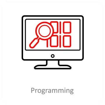 Programming and Big data icon concept Stock Illustration