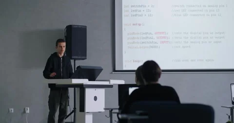 Programming And Coding Class In Middle School, Diverse School Boys Listening To Stock Footage 280640012