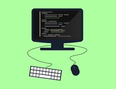 Programming and coding concept, website development, Web Design. Flat Illustr Stock Illustration