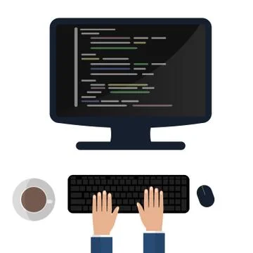 Programming and coding concept, website development, Web Design. Flat Illustr Stock Illustration