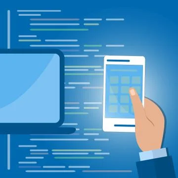 Programming and coding concept, website development, Web Design. Stockillustratie