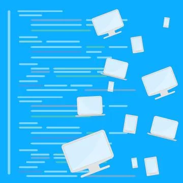 Programming and coding concept, website development, Web Design. Stock Illustration