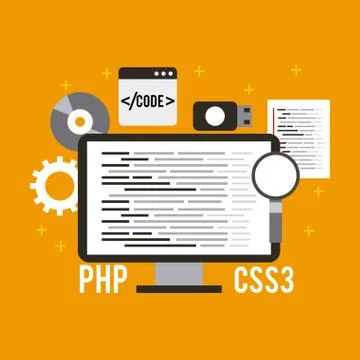 Programming and coding concept website development Stock-Illustration