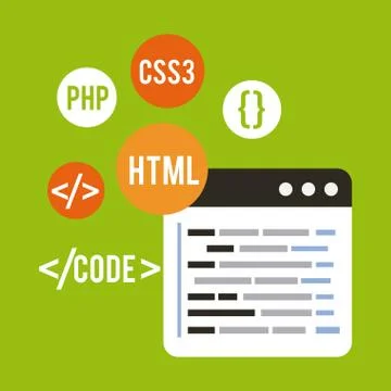 Programming and coding concept website development Stockillustratie