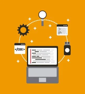 Programming and coding concept website development Stockillustratie