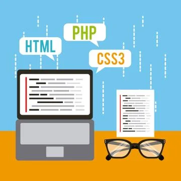 Programming and coding concept website development Stock-Illustration