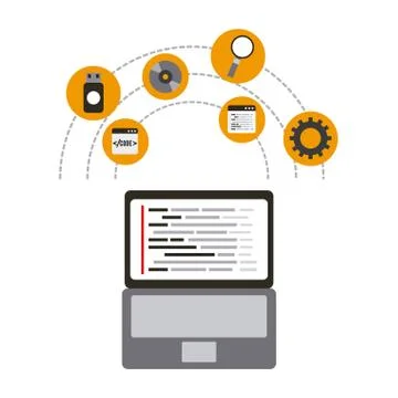 Programming and coding concept website development Stock-Illustration