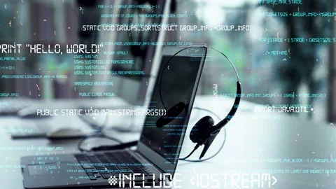 Programming and coding of future software envisional graphic Stock Footage 165547663