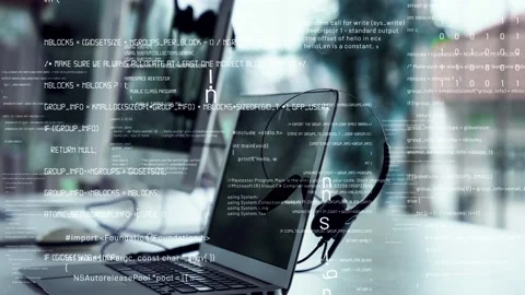 Programming and coding of future software envisional graphic Stock Footage 170632764