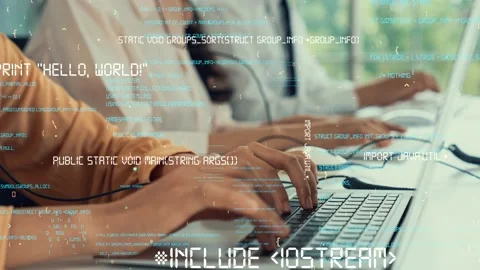 Programming and coding of future software envisional graphic Stock Footage 171359135