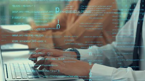 Programming and coding of future software envisional graphic Stock Photos