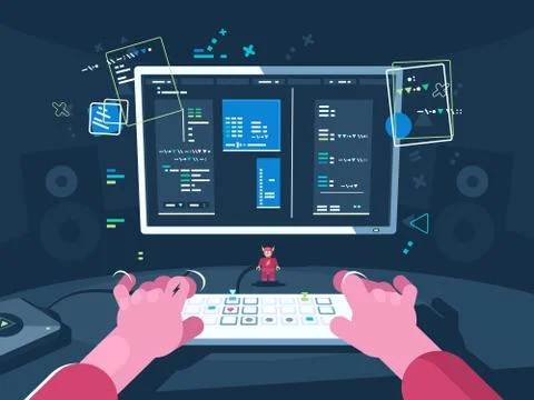 Programming and coding Stock Illustration