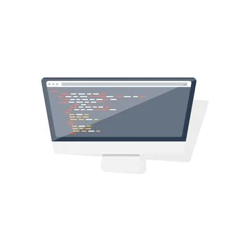 Programming and coding online. Flat style. Web courses. Internet ui design. App Stock-Illustration
