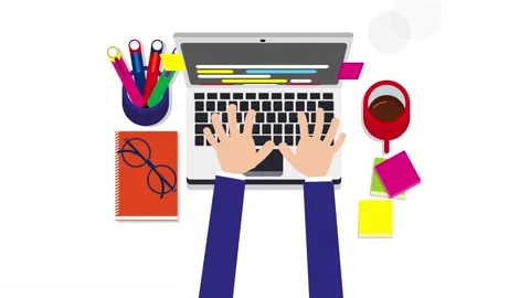 Programming and coding, Programmer for the laptop working animation Stock Footage 136576538