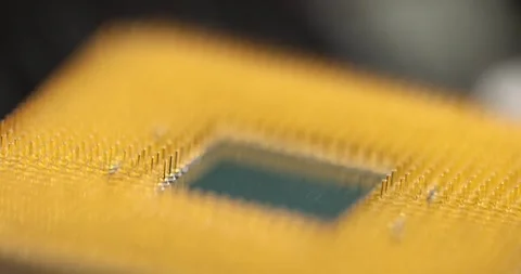 Programming and coding of semiconductor components slow motion 4k movie Stock Footage 258563858