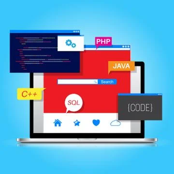 Programming and coding, web design Stock-Illustration