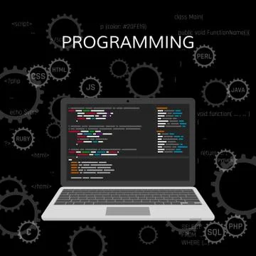 Programming and coding. Web development concept. Stock-Illustration