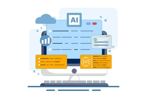 Programming and communication concept. Software and mobile app development. Stock Illustration