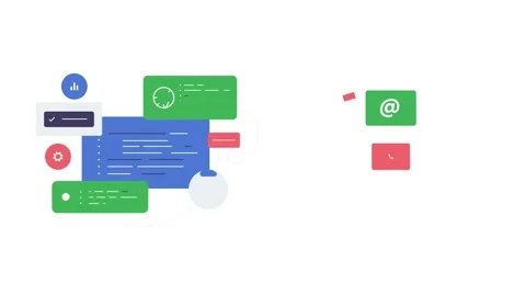 Programming and communication. Moving banner with parts of computer code. Mobile Stockbeeldmateriaal 278767091